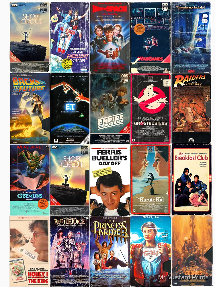 Classic 1980s Movies - Vintage VHS Cover Art Print by Mr Mustard Prints