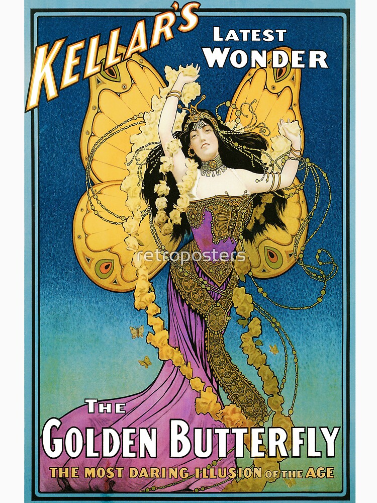 KELLAR'S Latest Wonder THE GOLDEN BUTTERFLY 1906 Vintage Magic Poster Advertisement by retroposters