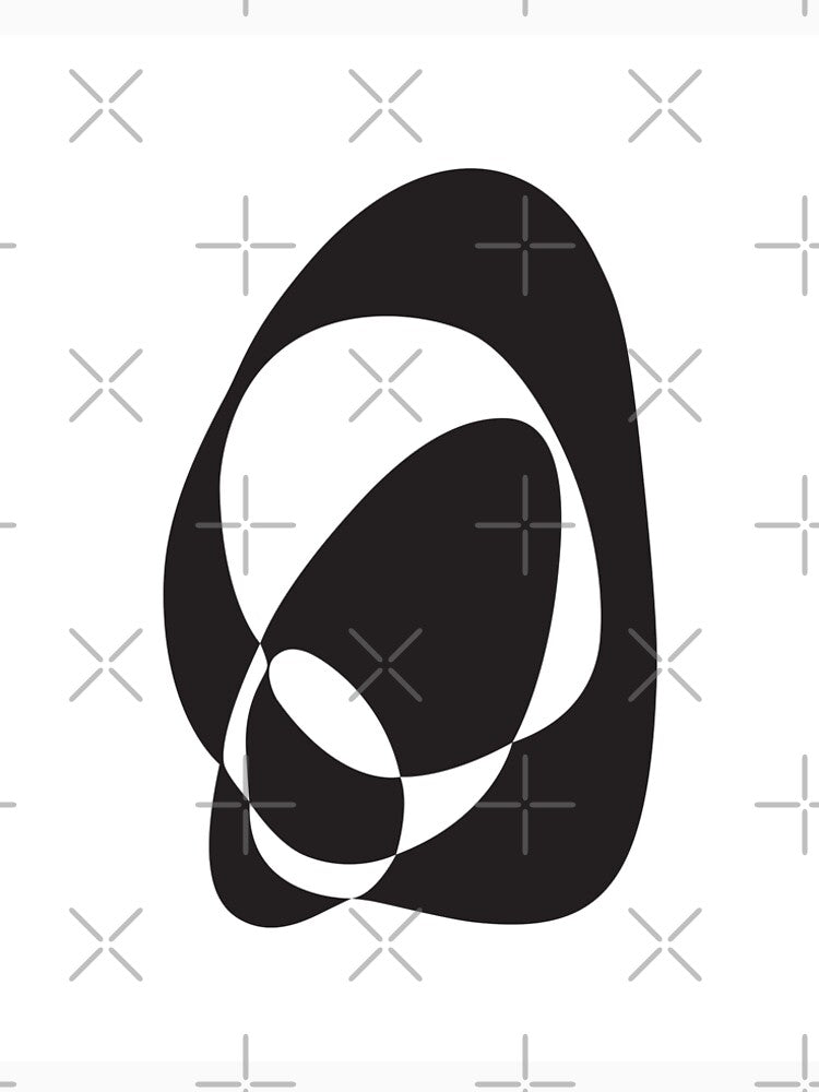 Abstract Modern Black and White Reverse Shape Print for Room Decoration by BONBcreative