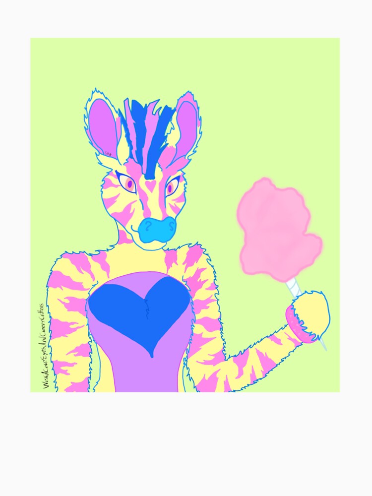 Circus cotton candy zebra furry by WeirdcoreEyes