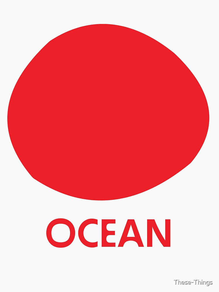 Ocean - red - Classic Tshirt - Crewneck tee, Ocean life, Diver, Swimmer, Water Baby, Organic, bold graphics by These-Things