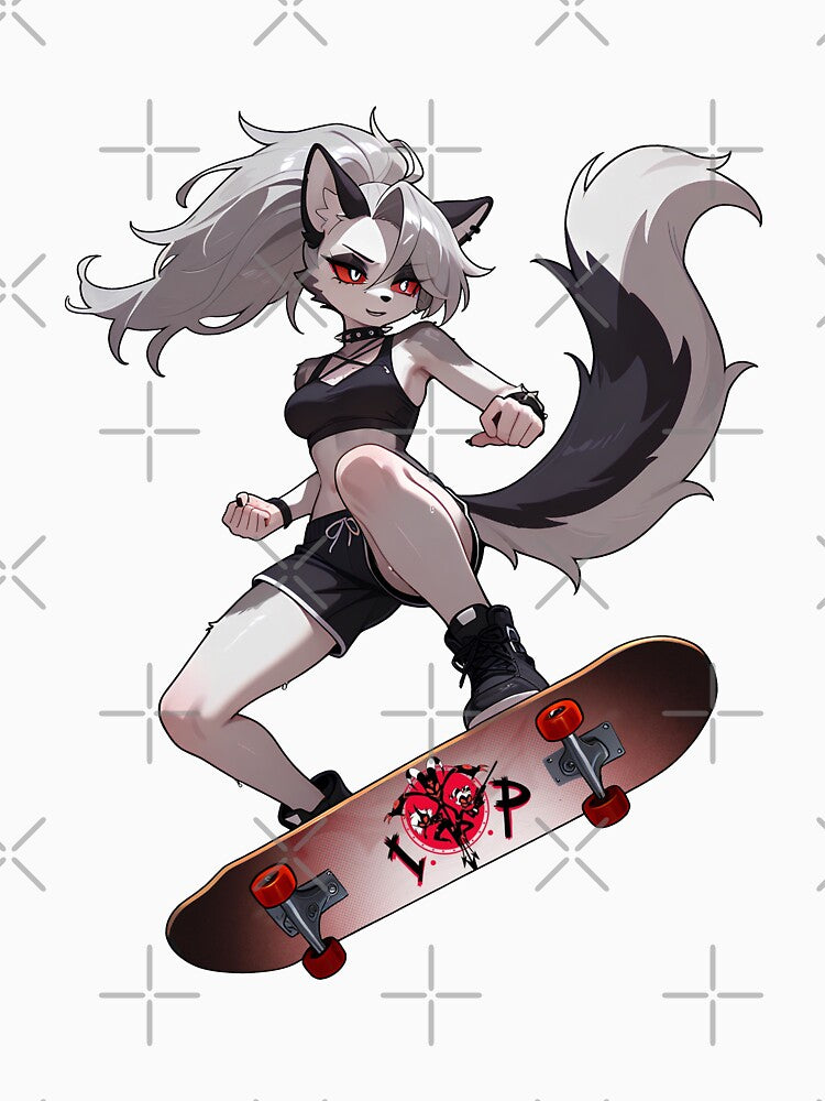Loona SK8rGrl Girll Skateboard Skateboarding Anime Meme Funny Casual by LaughingMan132