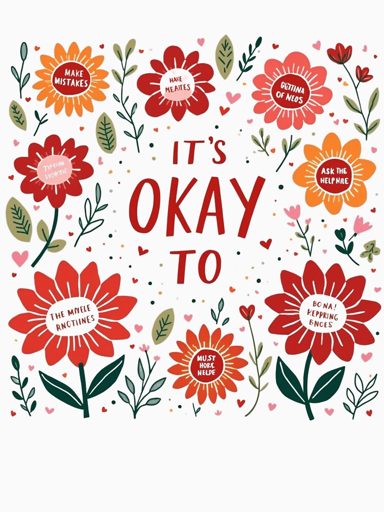 It's Okay To - Boho Wildflowers, Positive Affirmations by HEI DesignPartners
