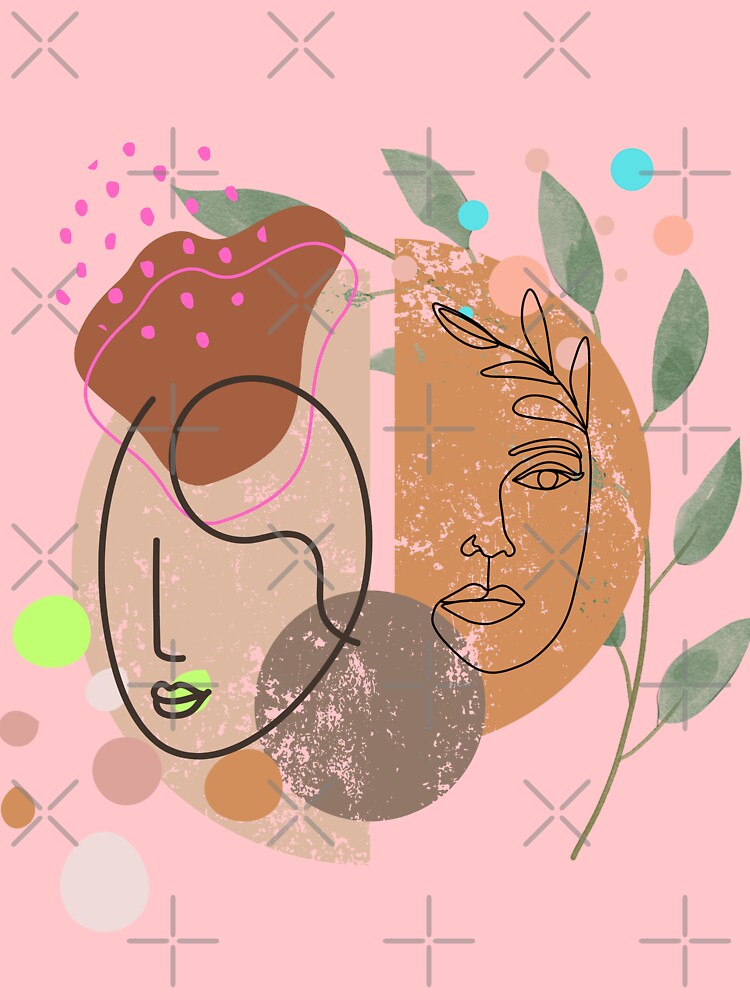 Boho Style Two Woman Face by ARTCLAYSTO