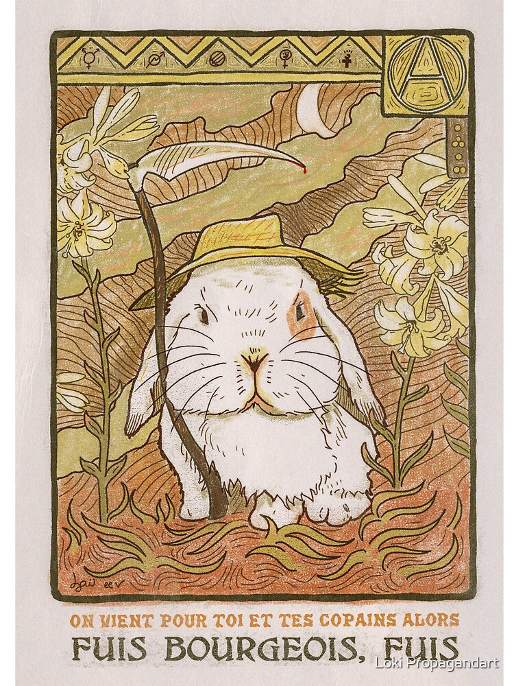 Anti-capitalist rabbit by Loki Propagandart