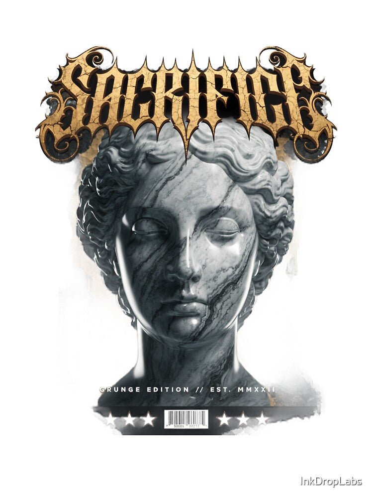 Sacrifice Dark Grunge Aesthetic Gothic Statue Design by InkDropLabs