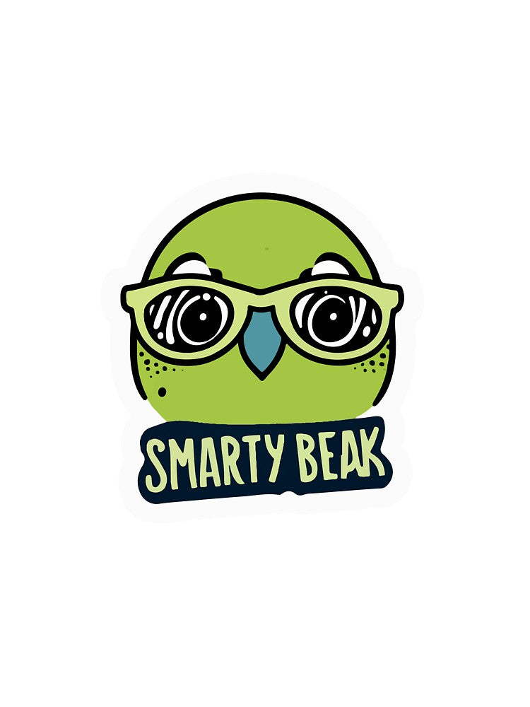 Smarty Beak Parrotlet with Glasses - Comic Book Style Illustration by NiftyWrx