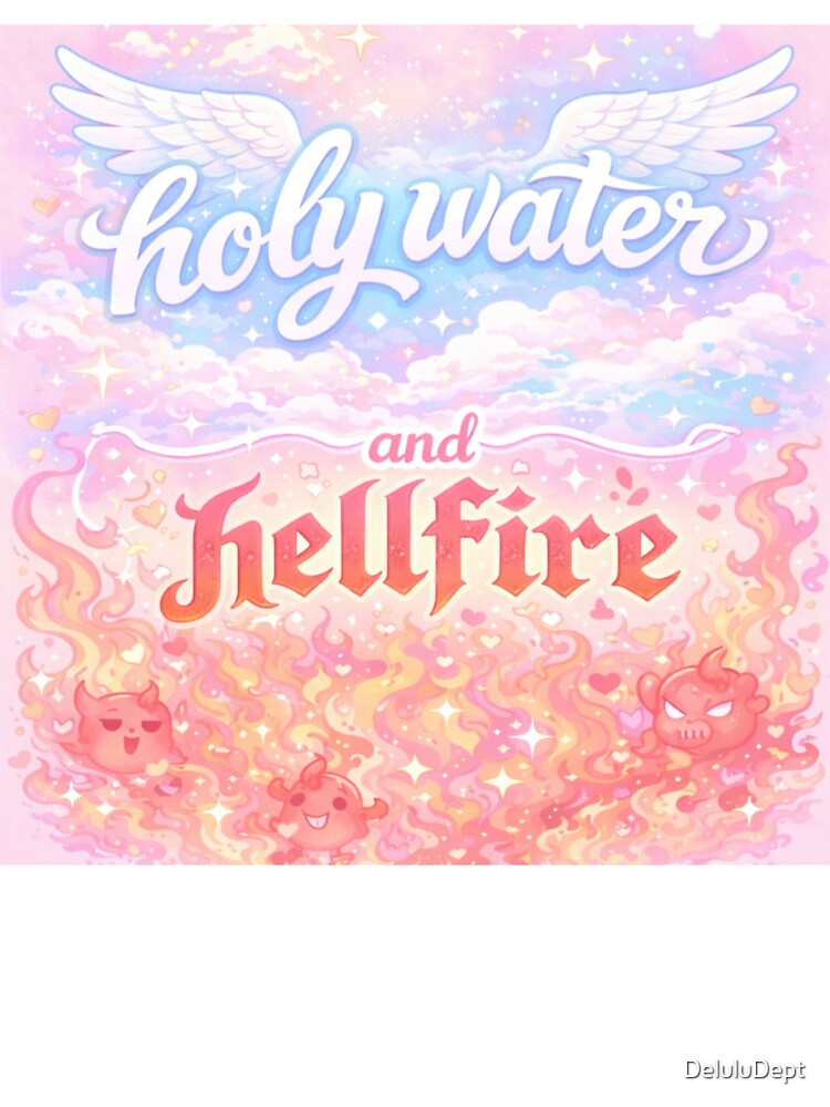 Holy Water & Hellfire – Pastel Heaven and Hell Art by DeluluDept