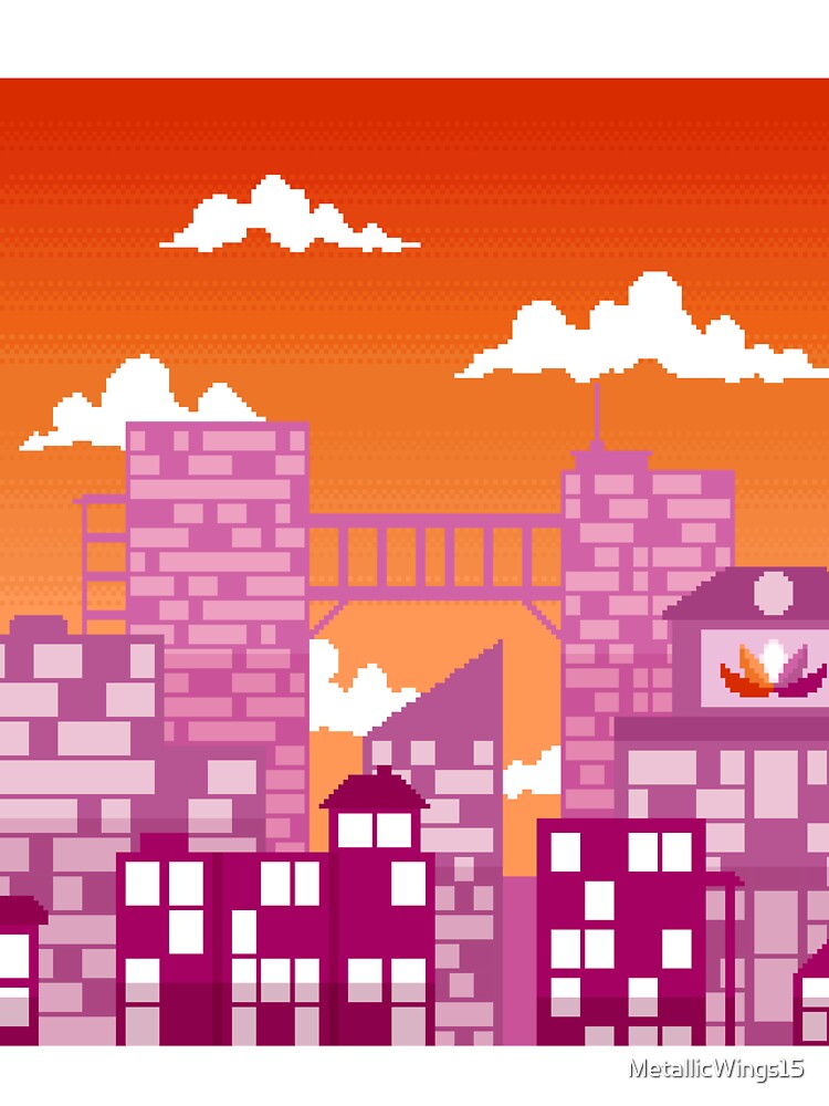 Pixel Lesbian Pride City by MetallicWings15