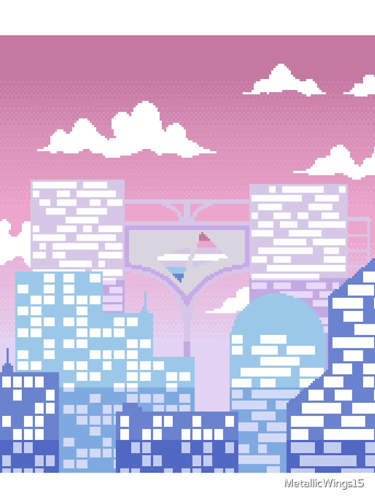Pixel Bigender Pride City by MetallicWings15