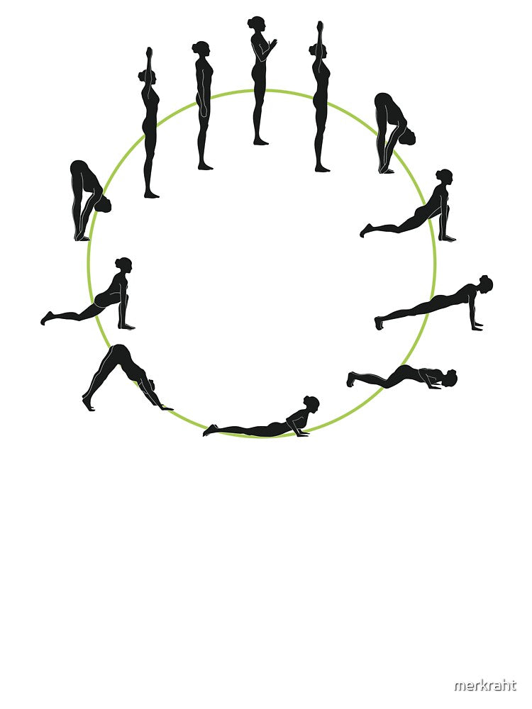 Yoga Poses Sun Salutation - Yoga Gear for Yoga Teachers and Certified Yoga Instructors for Class by merkraht