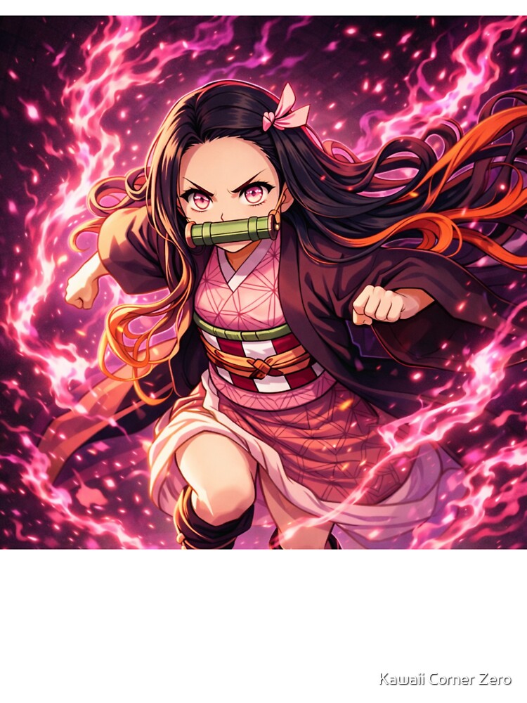 Nezuko Kamado - Pink Demon Art by Kawaii Corner Zero