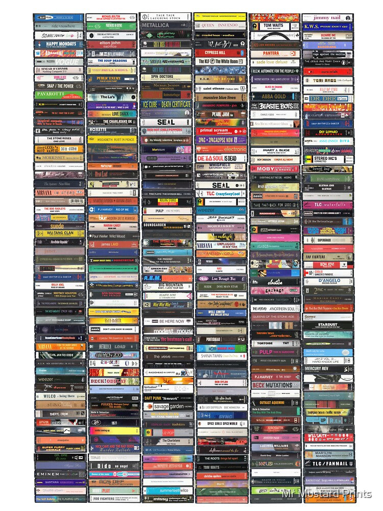 Greatest Albums of the 1990s - Ultimate '90s Print by Mr Mustard Prints