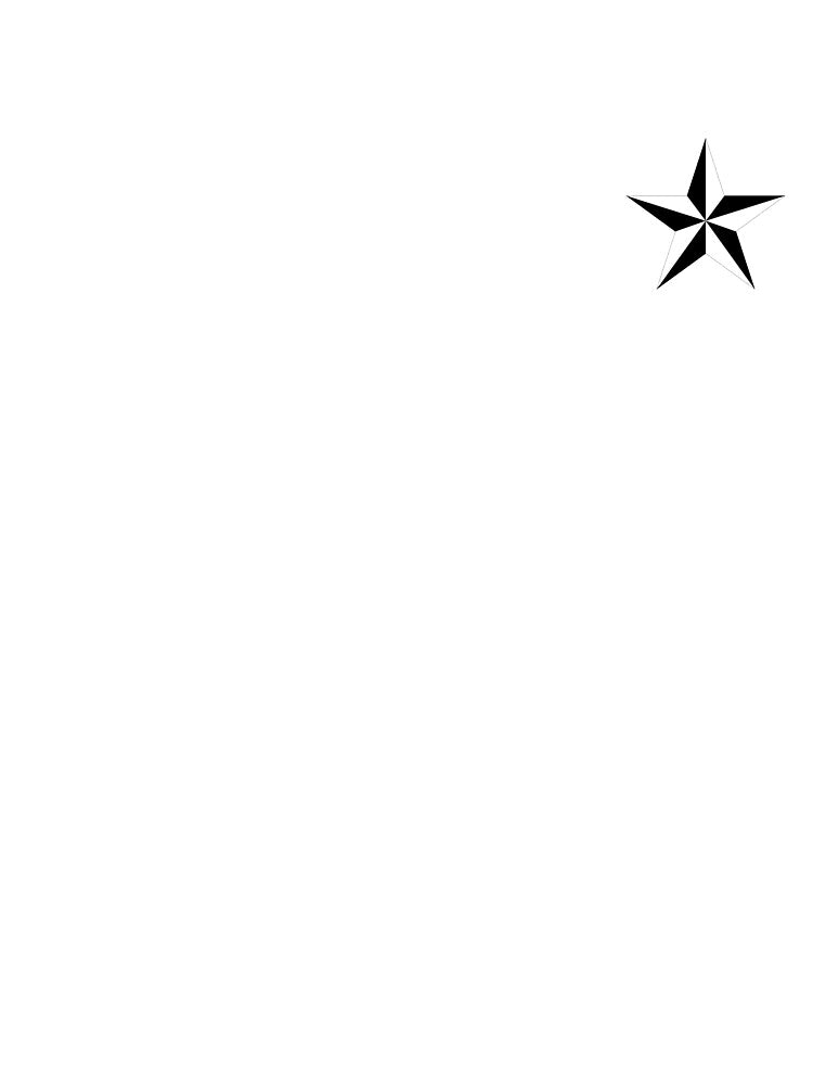 Black and White Star Pocket Patch T-Shirt for Men and Women by AllStarMerch