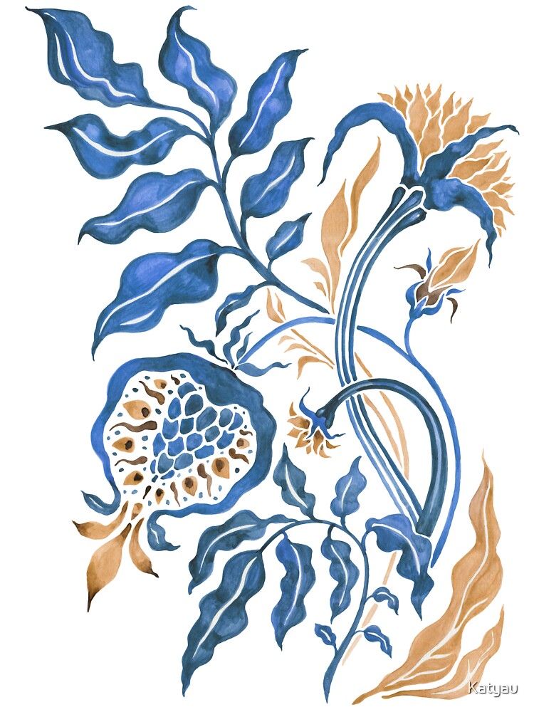 Modern Flower. Hand Drawn Floral Pattern by Katyau