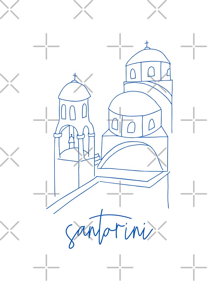 minimalist santorini landmark in blue by neopop