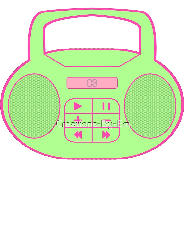 Early 2000s Aesthetic Y2K Green and Pink Boom Box by Creations-By-Em
