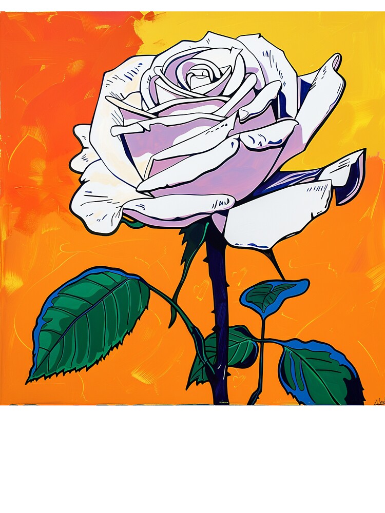 White Rose Pop Art 4 by AstroRisq
