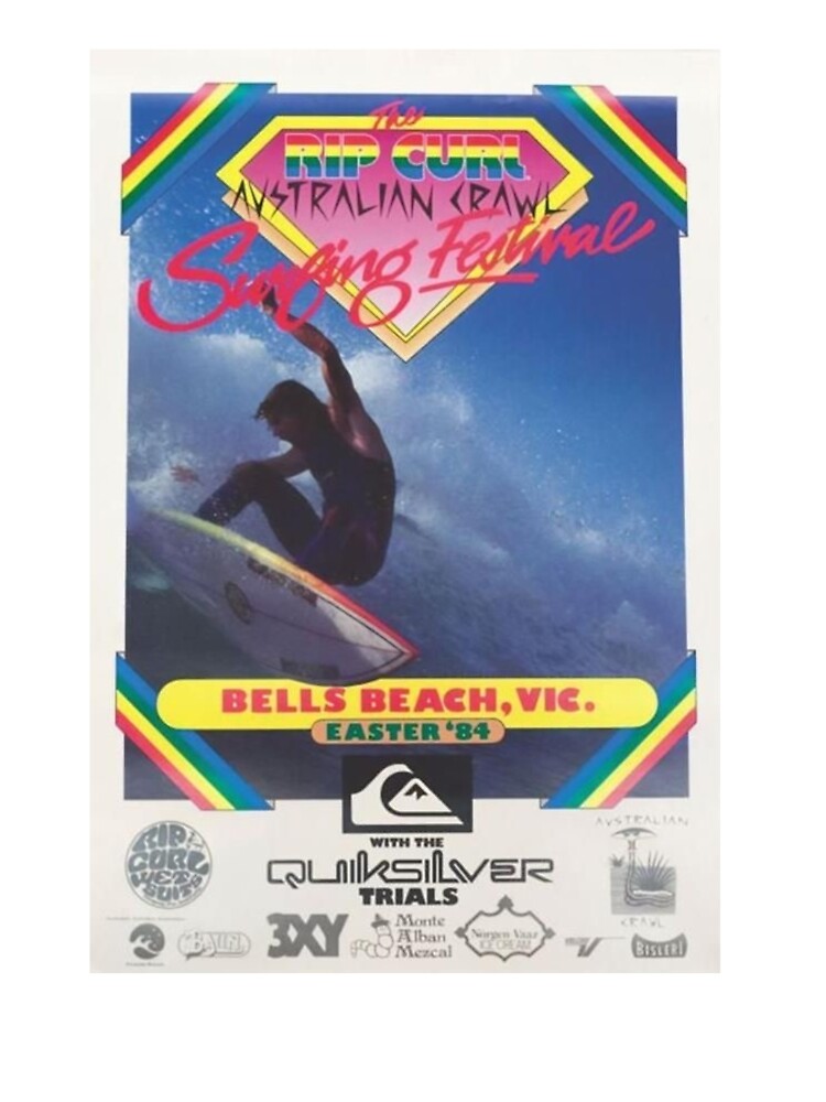 vintage australia surf poster 1984 by artbyemx