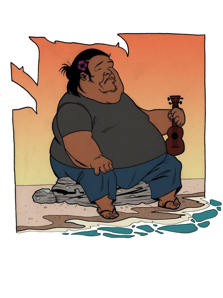 "IZ" Israel Kamakawiwoʻole Cartoon by slinkraz