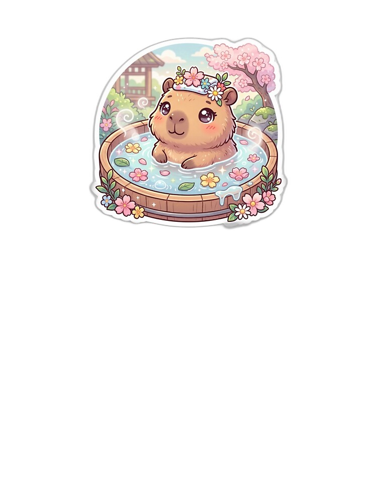 Kawaii Capybara - Cute Relaxing Animal Sticker by Glitchfab