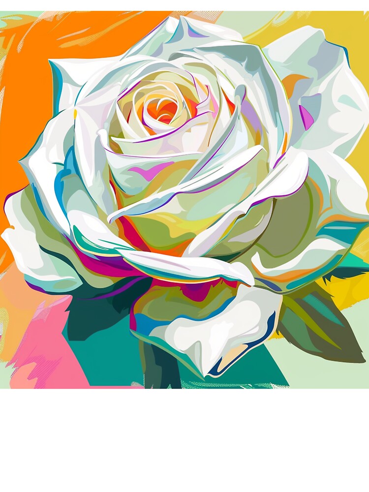White Rose Pop Art 3 by AstroRisq