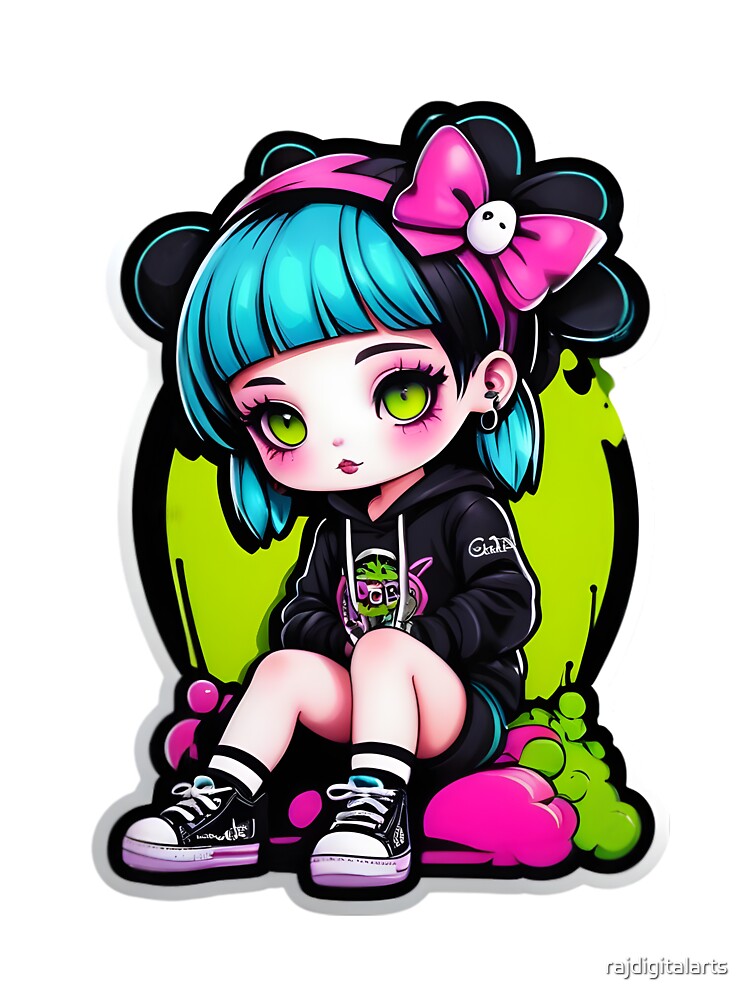 creepy goth girl by rajdigitalarts