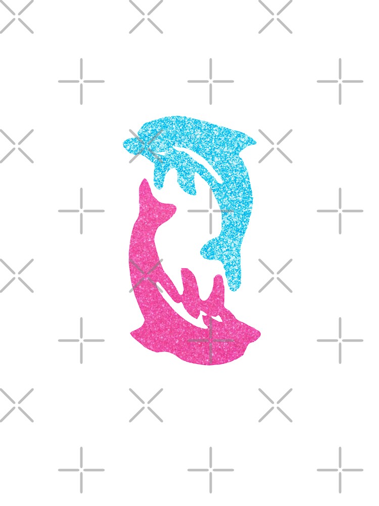 Pink & Blue Glitter Dolphins by evaschilling
