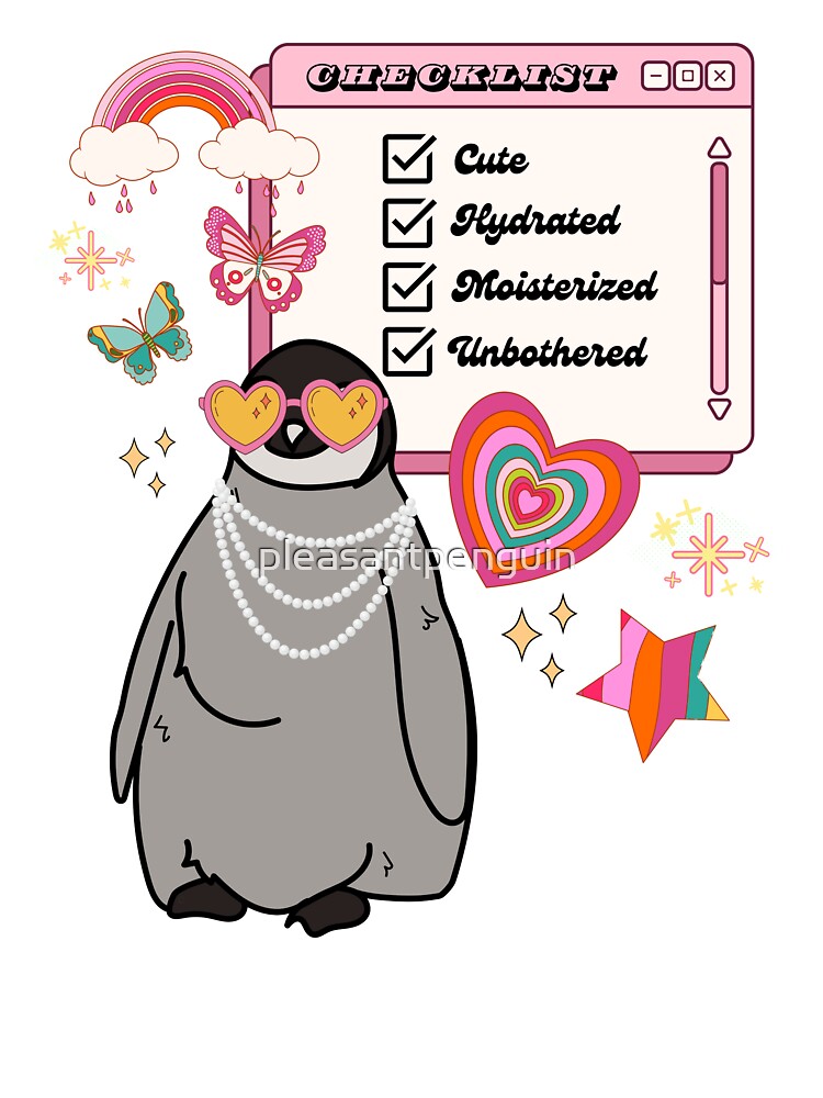 Cute Pink Y2K Aesthetic Penguin by pleasantpenguin