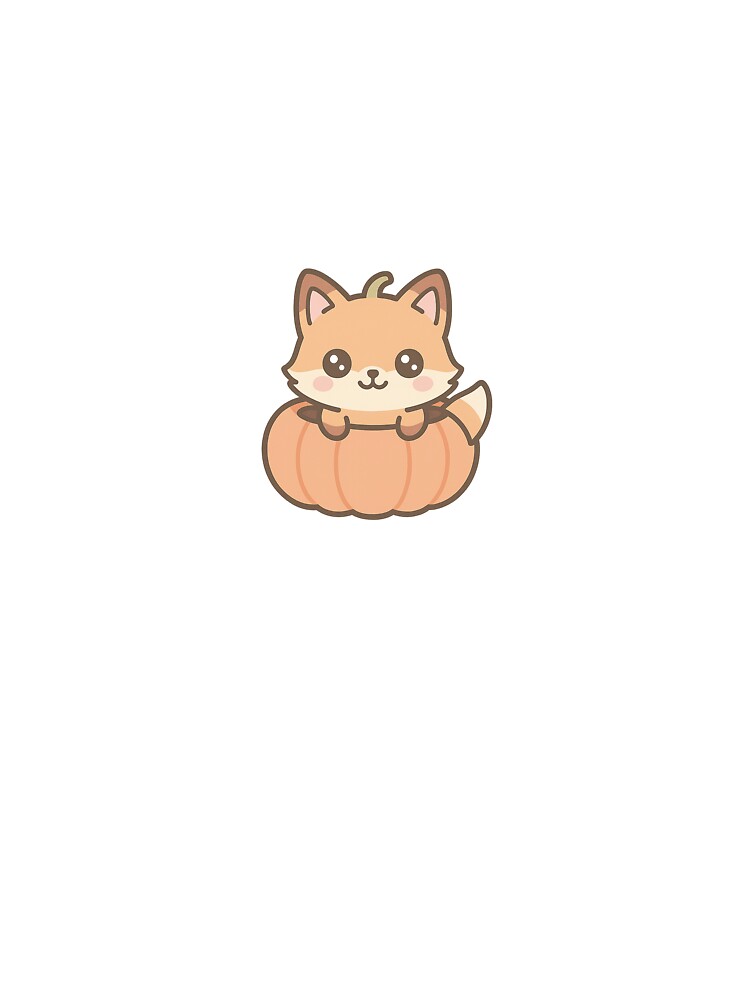 Kawaii Fox in Pumpkin – Cute Chibi Autumn Design by Meow-WoofDesign