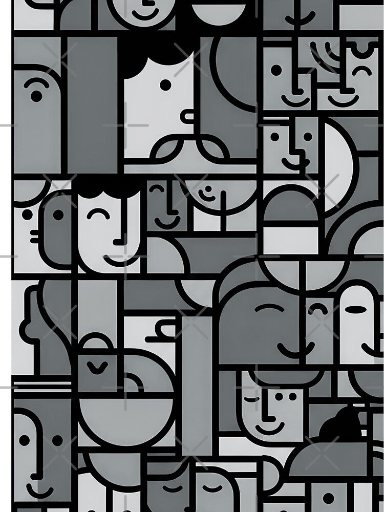 Bauhaus Abstract Faces Mosaic by Timegraf