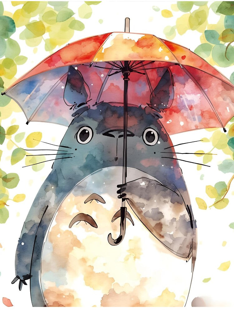 Totoro with umbrella by whatthefoxsays