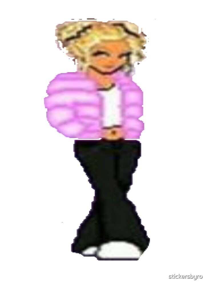 dollz mania pixelated doll 2000s blonde hair pretty girl by stickersbyro ☆