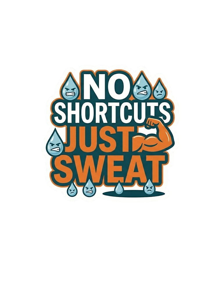 No Shortcuts Just Sweat Gym Sticker Fitness Motivation Quote by ArmoniaJustin