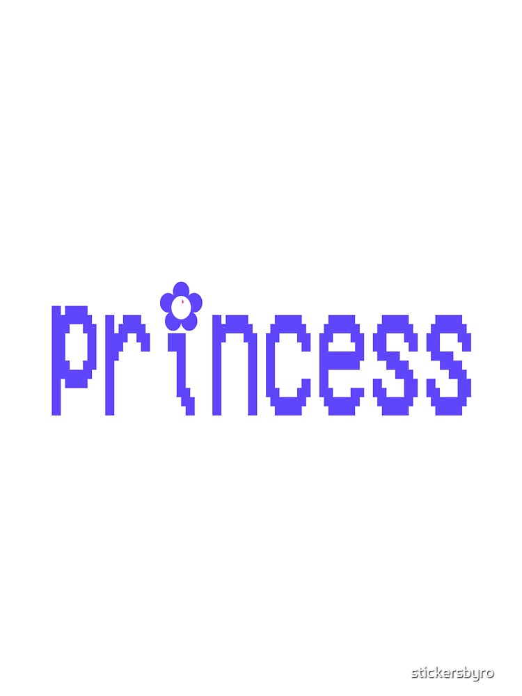 y2k baby blue video game "princess" text by stickersbyro ☆