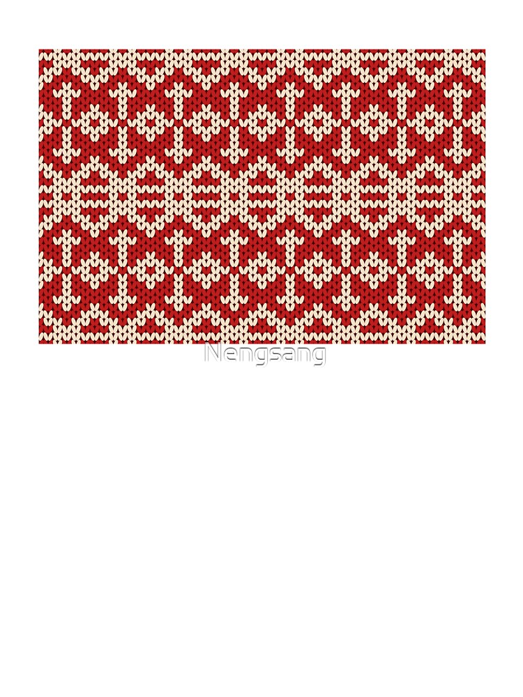 Red yarn knitted pattern in a native tribal style. by Nengsang