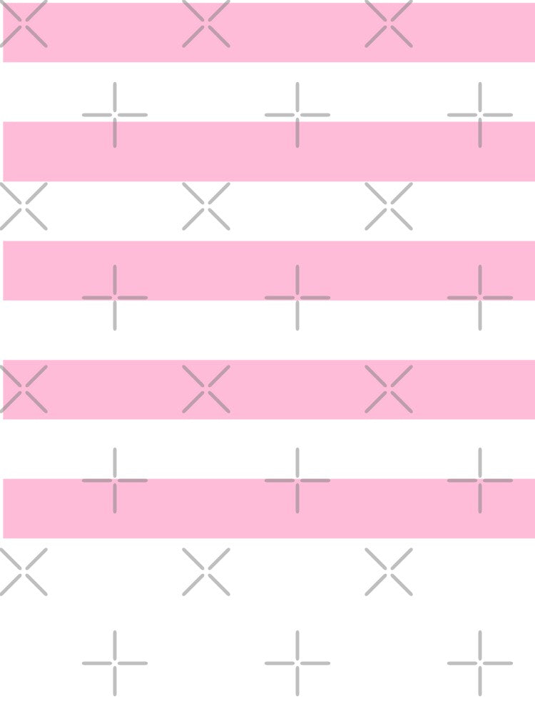 Medium COTTON CANDY PINK and WHITE Horizontal STRIPES by RachelMacht