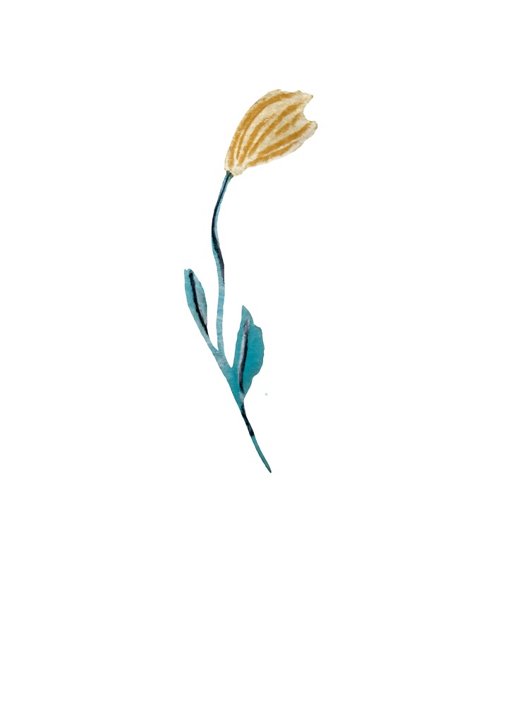 Flower beige blue texture pencil watercolor sketch by Yana Mustafina | Boho Soulful Designs