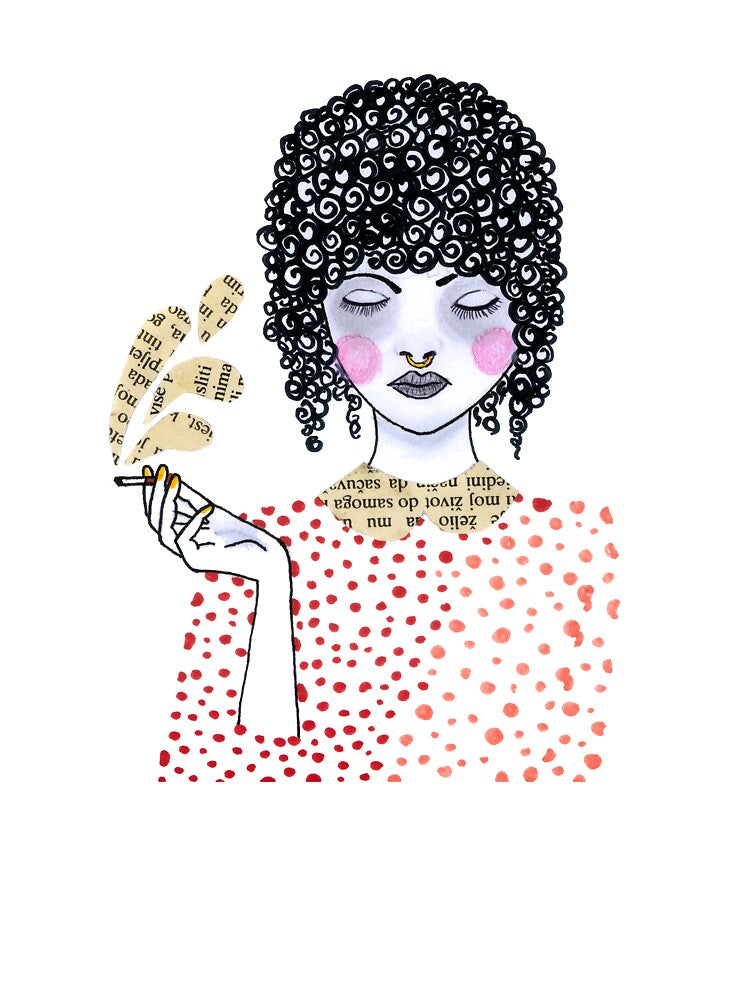 Red And Black Pop Art Woman Relaxation Design by HighArtDesigns