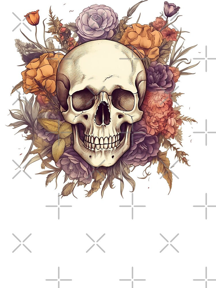 Skull and Wild Flowers #3 by CoutureCrypt