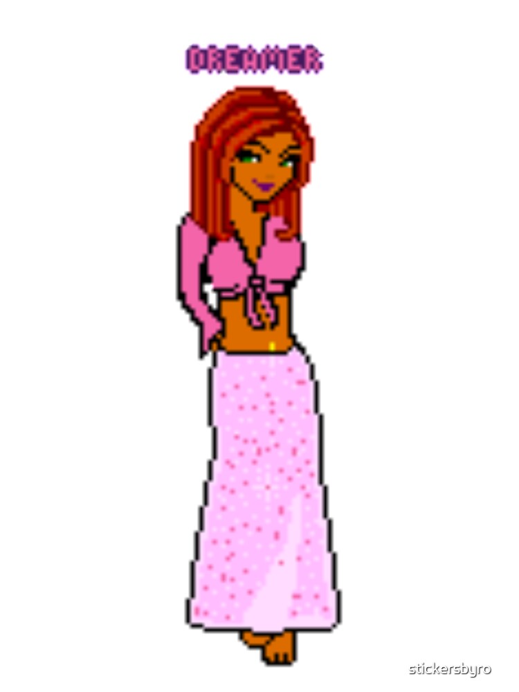 dollz mania pixelated doll 2000s brown hair dreamer by stickersbyro ☆