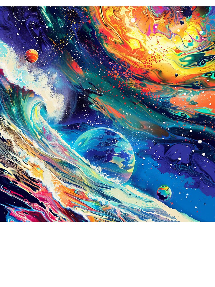 Ocean Planet Retro Pop Art 4 by AstroRisq