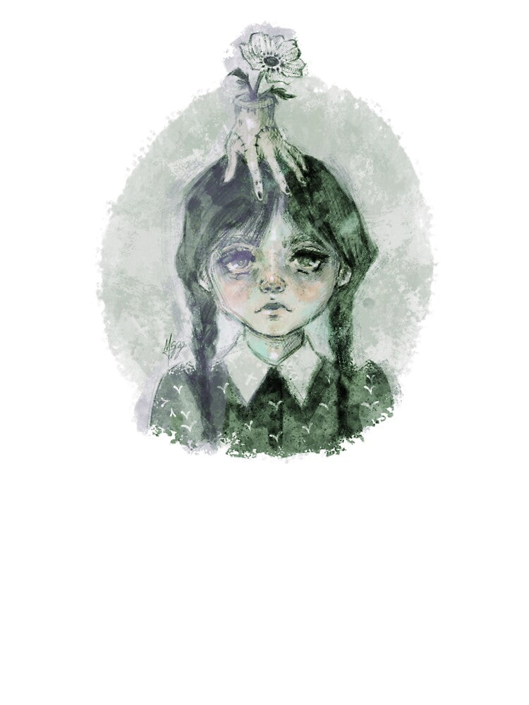 GOTH GIRL FLOWER HAND SAGE GREEN SOFT GOTH by melyverso
