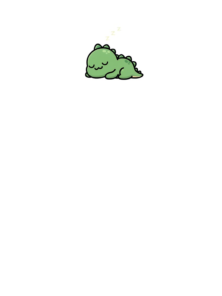 Cute Green Dinosaur Sleeping Kawaii by cliviny