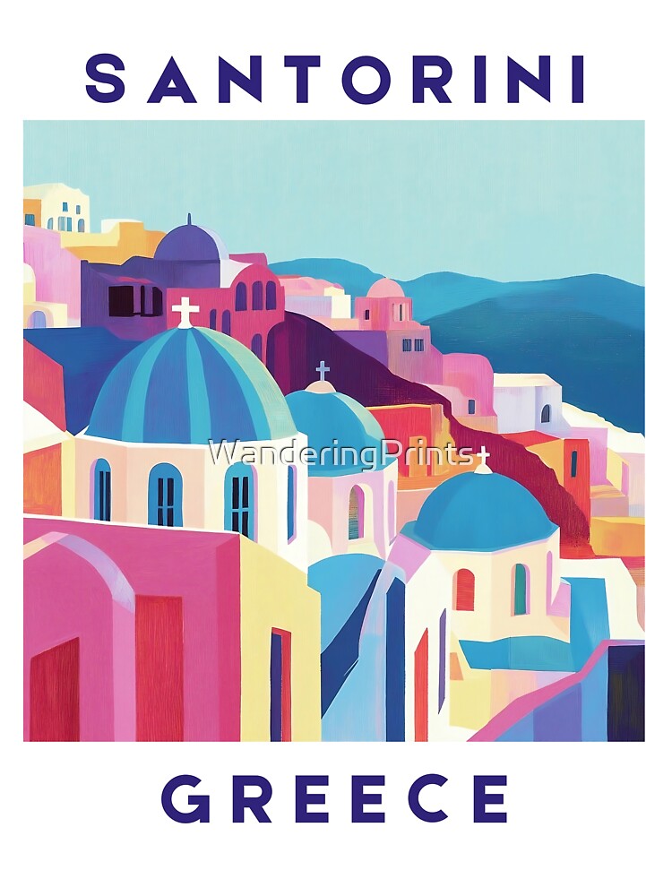 Santorini, Greece - Aegean Glow by WanderingPrints