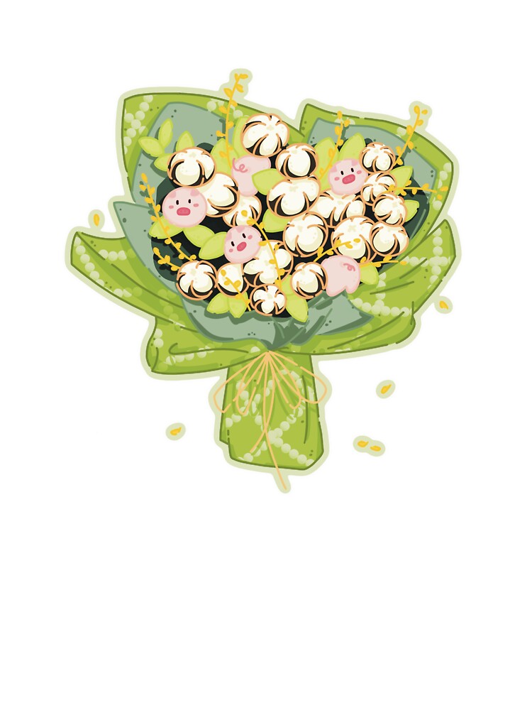 A cotton bouquet with little piggies by xttart