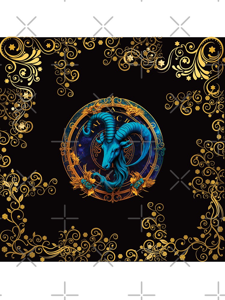 CAPRICORN ZODIAC SIGN ON BLACK AND WITHOUT FONT by ORIGENcreate