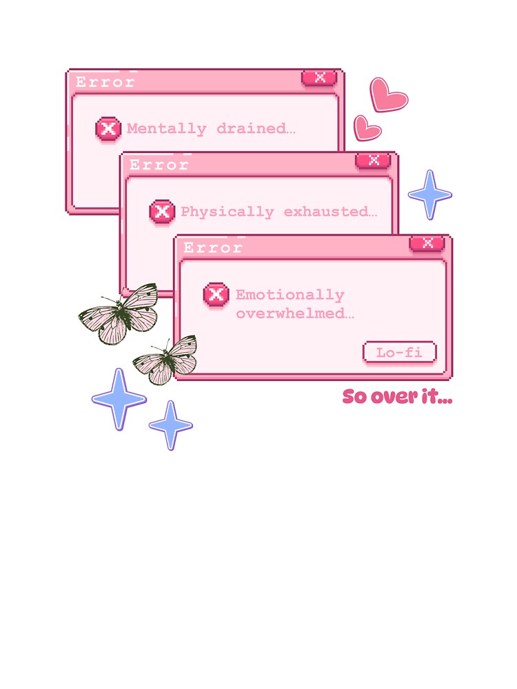 Cute Pink Error Message Y2K – Retro Aesthetic Graphic Design by YumiiWorld