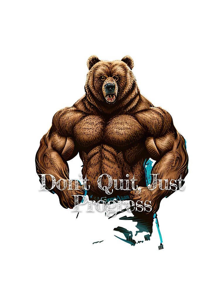 Don't Quit, Just Progress Bodybuilding Fitness Gym Workout Exercise Merch Print  Design by tengamerx