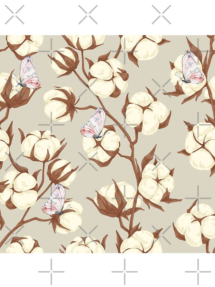 Watercolor Cotton Flower Pattern by silviaol